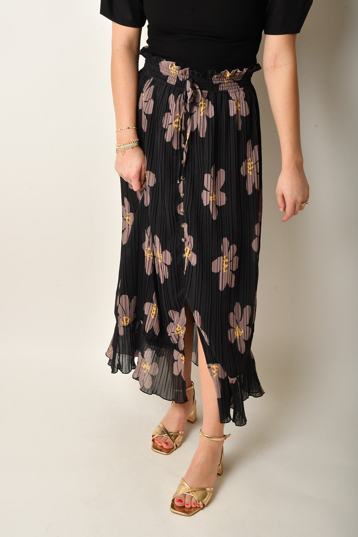 BUTTON FRONT MAXI SKIRT