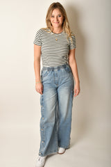 STRIPED RIB TEE + colors