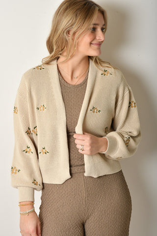 OPEN EMBROIDERED CARDI