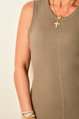 LINDEN RIB MIDI DRESS
