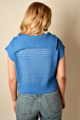 OPEN KNIT ZIP SWEATR 2 colors