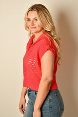 OPEN KNIT ZIP SWEATR 2 colors