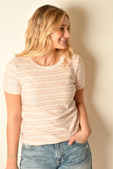 PINK WAVY KNIT TEE