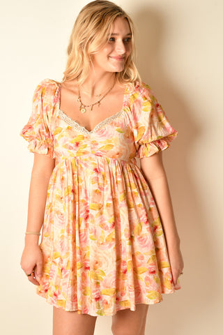 PINK MULTI FLORAL DRESS
