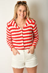 STRIPED SAILOR CARDIGAN