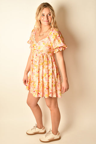 PINK MULTI FLORAL DRESS