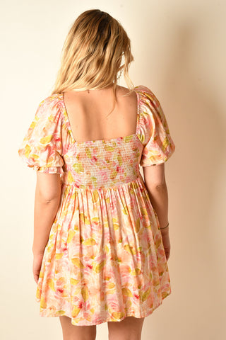 PINK MULTI FLORAL DRESS