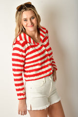 STRIPED SAILOR CARDIGAN