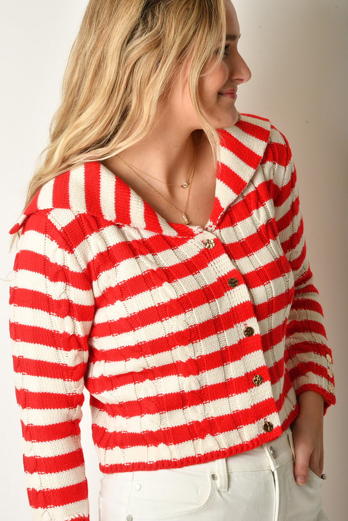 STRIPED SAILOR CARDIGAN