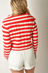 STRIPED SAILOR CARDIGAN