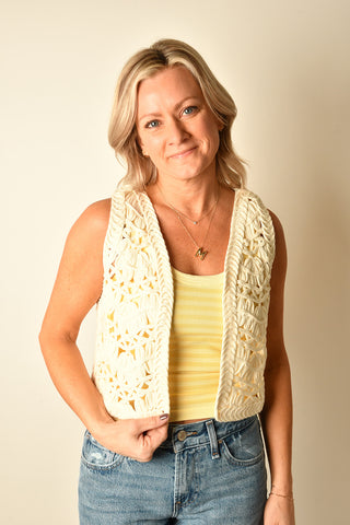 CROCHET IVORY VEST