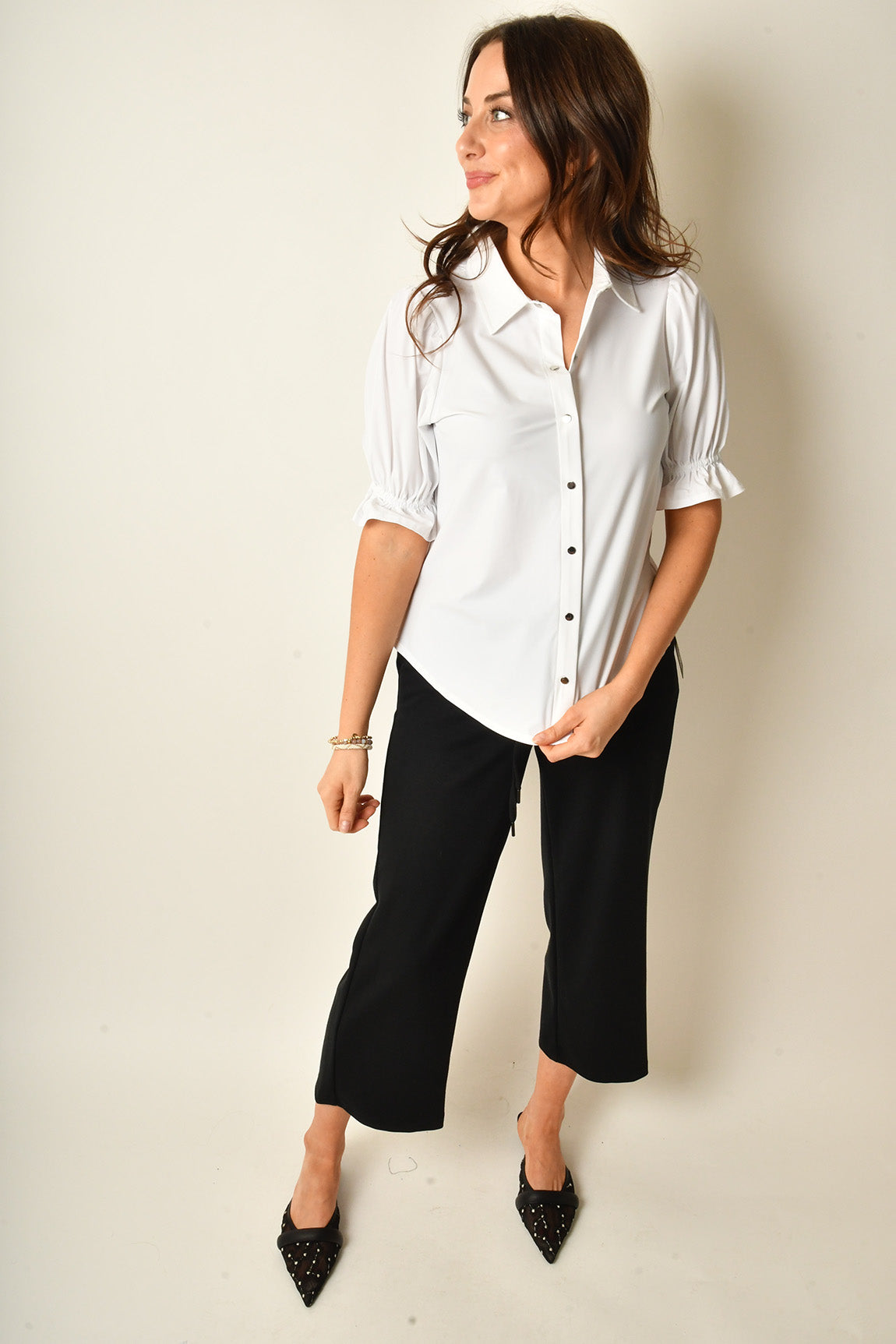 ELBOW PUFF SLEEVE SHIRT