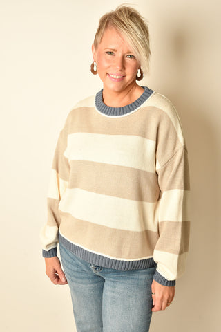 COLORBLOCK STRIPE SWEATER
