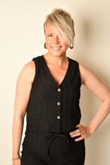 TEXT BUTTON FRONT VEST