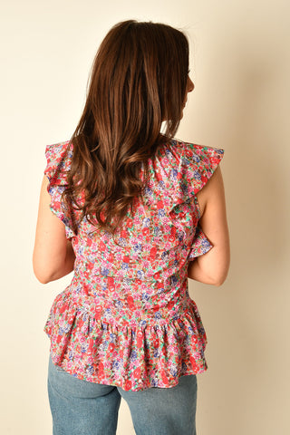 FLUTTER SLV PEPLUM TOP