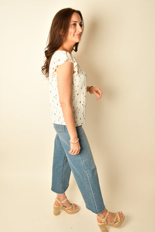 FLUTTER SLV BOAT NECK TOP