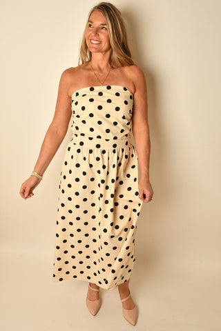 FIORA POLKA DOT MIDI DRESS