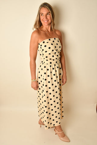 FIORA POLKA DOT MIDI DRESS
