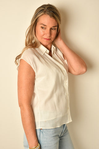CAP SLV BLOUSE + LACE