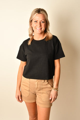 SWAY CROP TEXT TEE