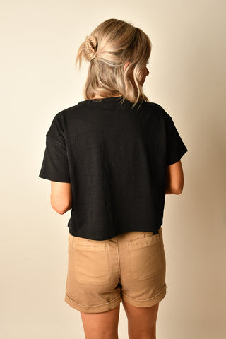 SWAY CROP TEXT TEE