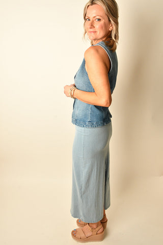GAIL JERSEY MIDI SKIRT