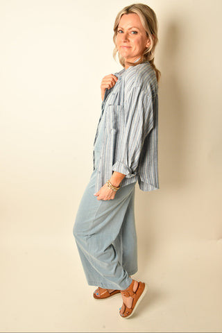 PERFECT STRIPED BTN UP +colors