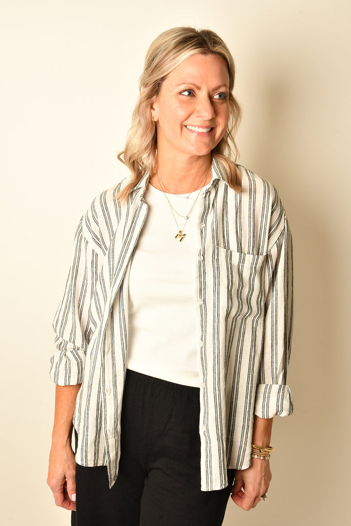 PERFECT STRIPED BTN UP +colors