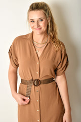 BELTED SHIRT DRESS