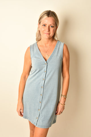 SOLACE DENIM MINI DRESS