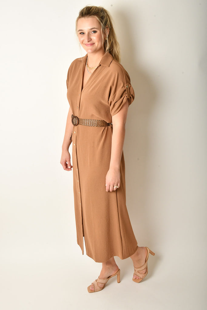 BELTED SHIRT DRESS