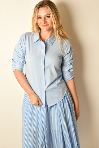 ESSENTIAL ROLL-UP SLEEVE BLOUSE