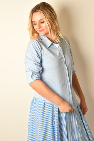ESSENTIAL ROLL-UP SLEEVE BLOUSE
