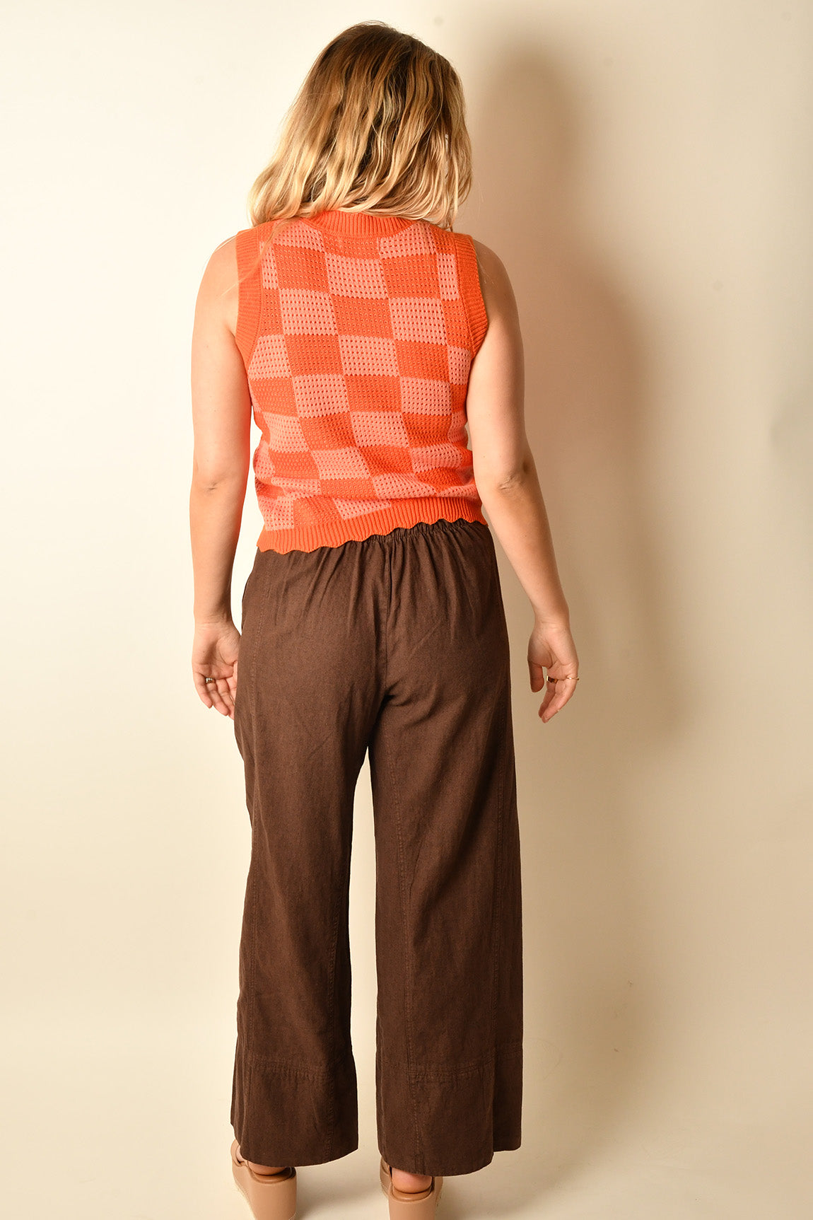 RETRO CHECKERED KNIT VEST