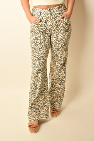 HAPPI CHEETAH PRINT FLARE JEAN