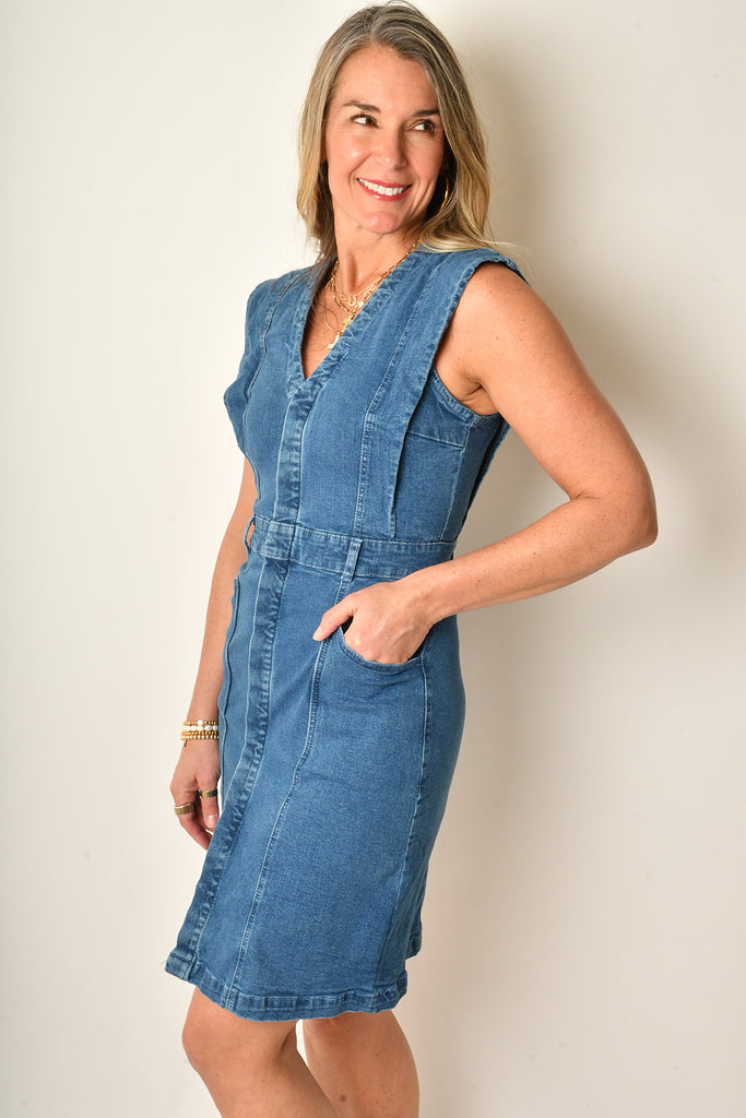 CALLY DENIM DRESS