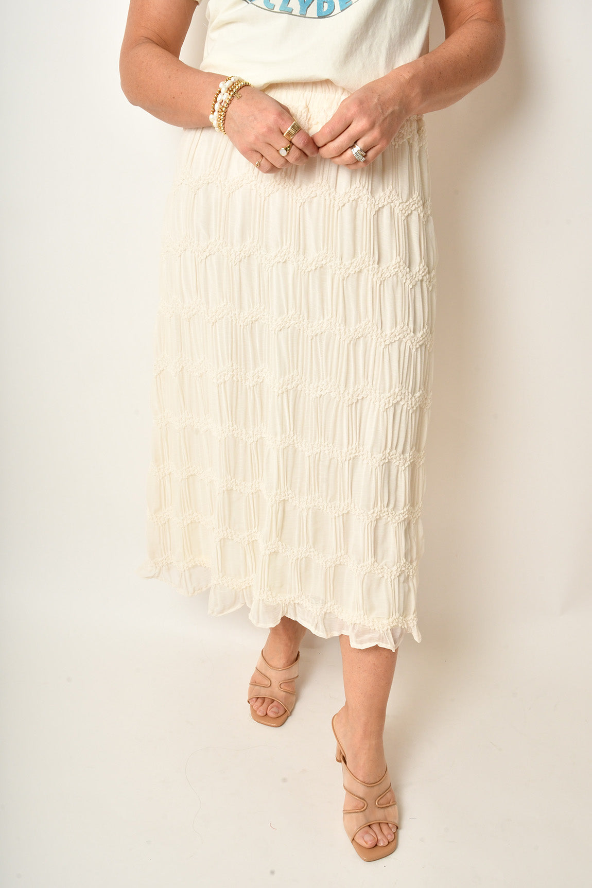 TEXTURED MAXI SKIRT