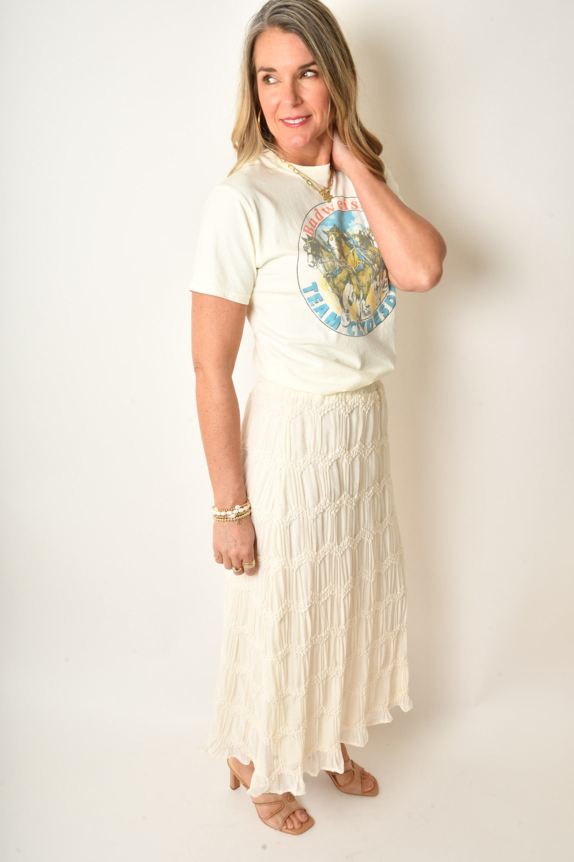 TEXTURED MAXI SKIRT