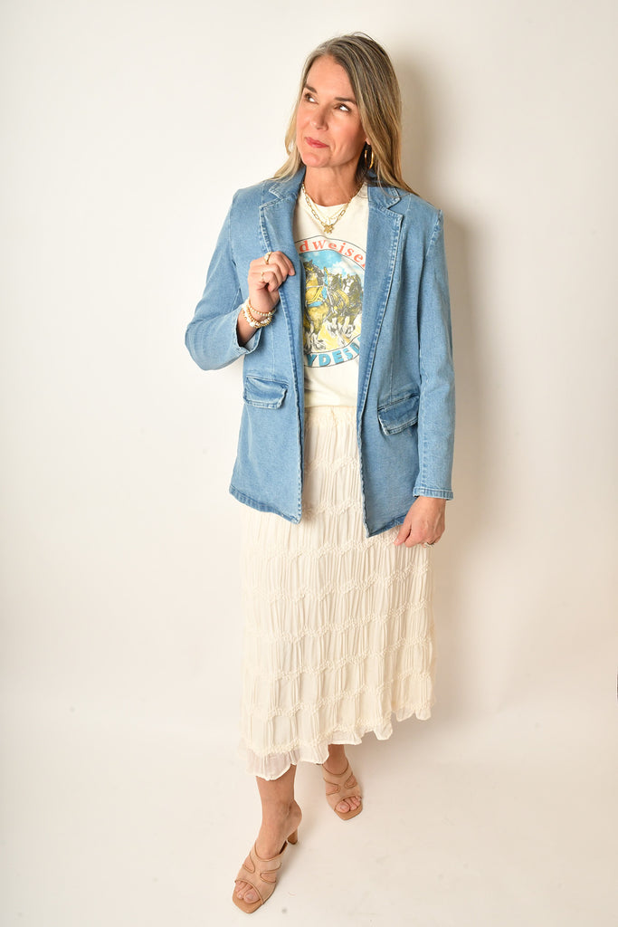 TEXTURED MAXI SKIRT