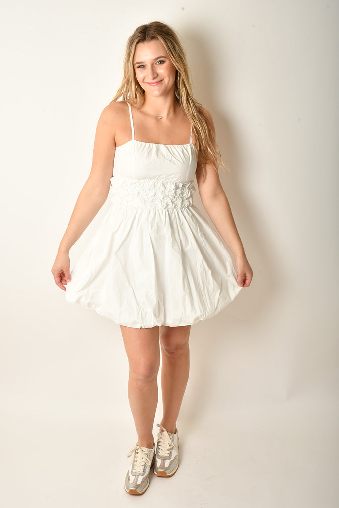 BUBBLE HEM MINI DRESS