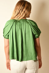 SPLIT V-NECK HALF SLEEVE + color