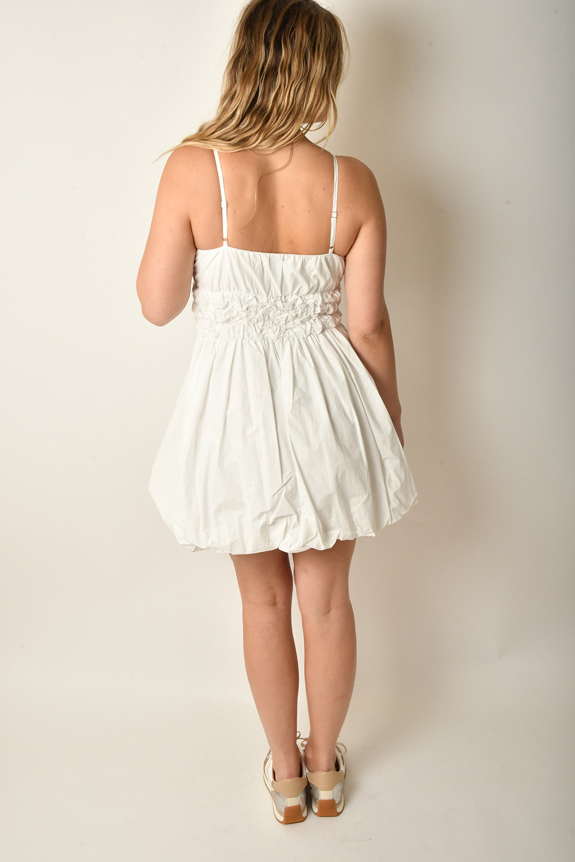 BUBBLE HEM MINI DRESS