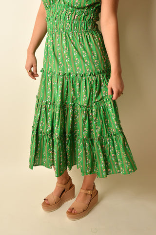 EMERALD BLOOM MIDI DRESS