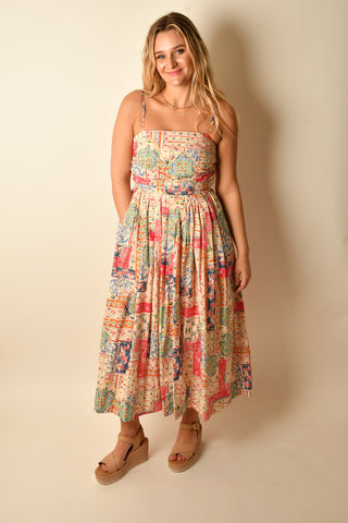 SIENNA PATCHWORK MIDI DRESS