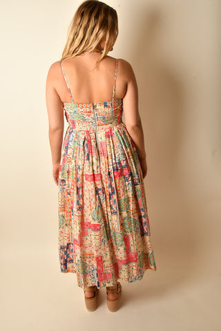 SIENNA PATCHWORK MIDI DRESS