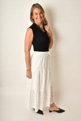 EMB EYELET MAXI SKIRT