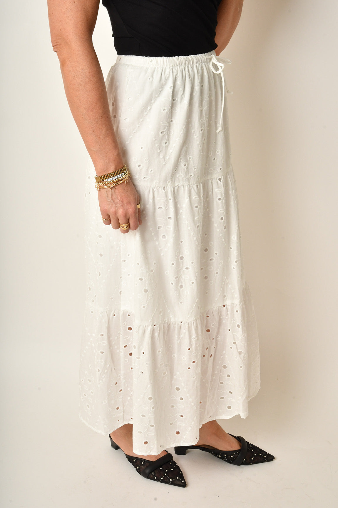 EMB EYELET MAXI SKIRT