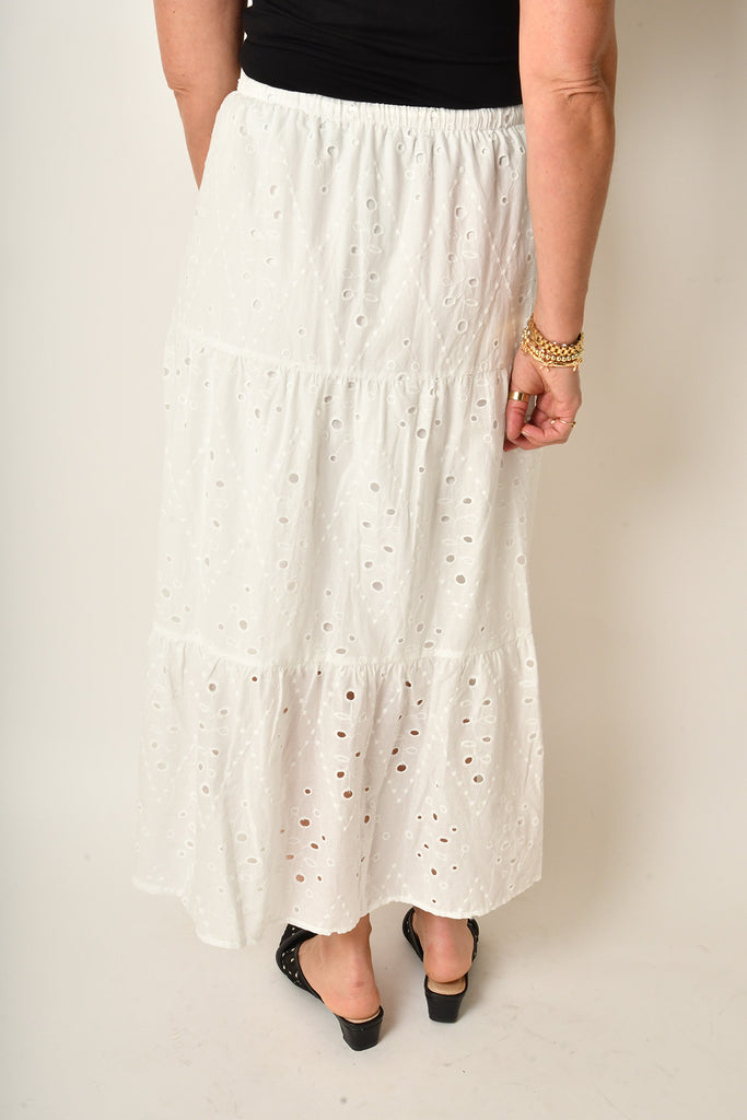 EMB EYELET MAXI SKIRT