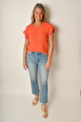 FLUTTER SLEEVE DOLMAN KNIT
