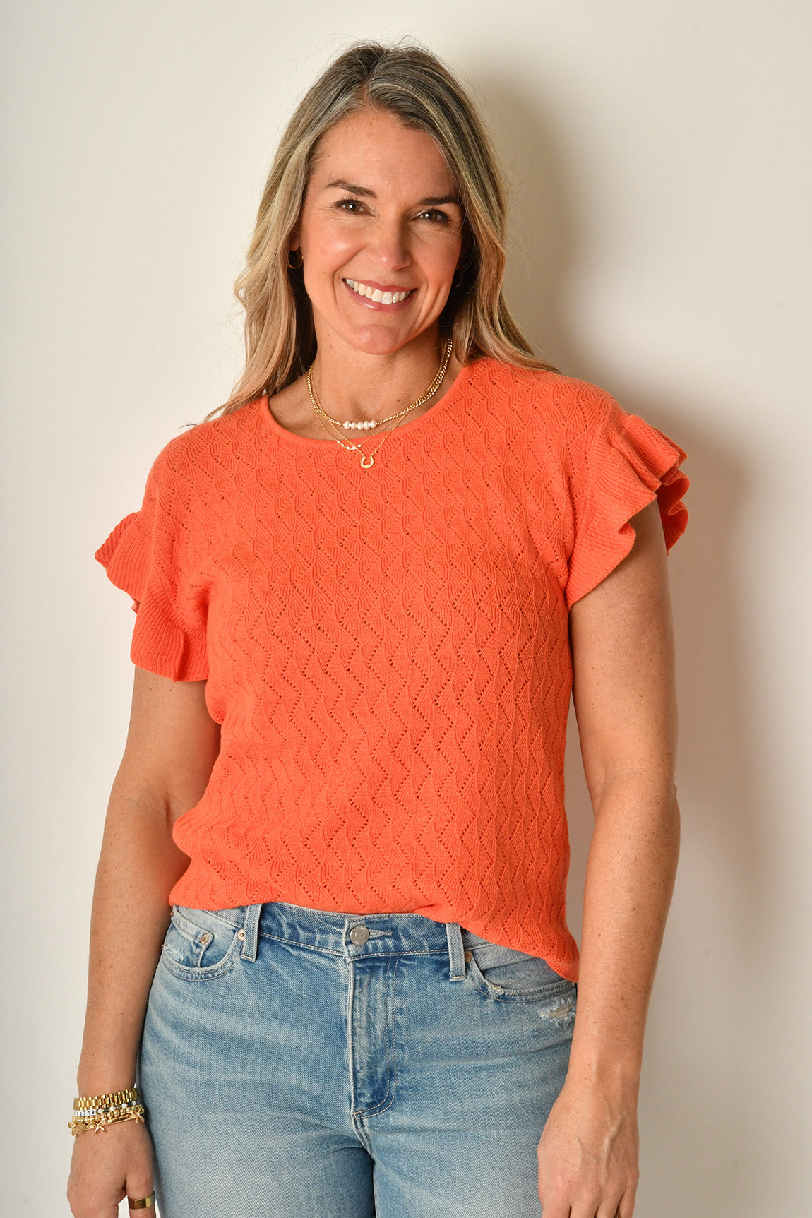 FLUTTER SLEEVE DOLMAN KNIT